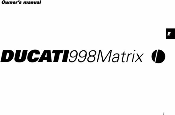 Product picture Ducati 998 matrix COMPLETE OFFICIAL OWNER, OWNERS, USER MANUAL  