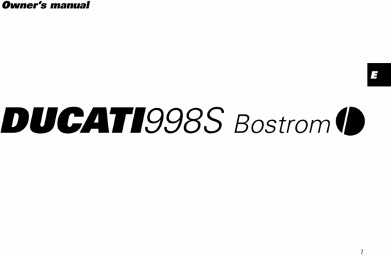 Product picture Ducati 998s Bostrom COMPLETE OFFICIAL OWNER, OWNERS, USER MANUAL  