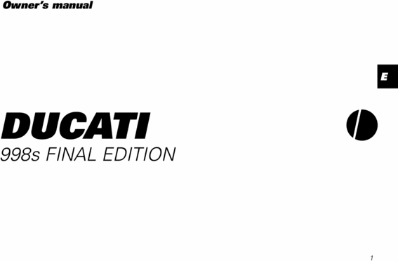 Product picture Ducati 998s final edition COMPLETE OFFICIAL OWNER, OWNERS, USER MANUAL 