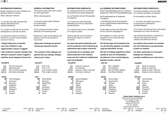 Product picture Ducati Part List ST4S 2003, Parts Manual, PARTS MANUAL CATALOG  