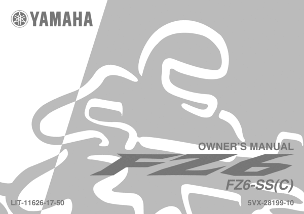 Product picture Yamaha FZ6 SS/SSC 2004 COMPLETE OFFICIAL OWNER, OWNERS, USER MANUAL 