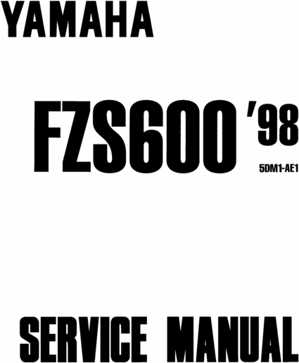Product picture Yamaha Fazer FZS600 / FZS 600 COMPLETE OFFICIAL FACTORY SERVICE / REPAIR / WORKSHOP MANUAL 