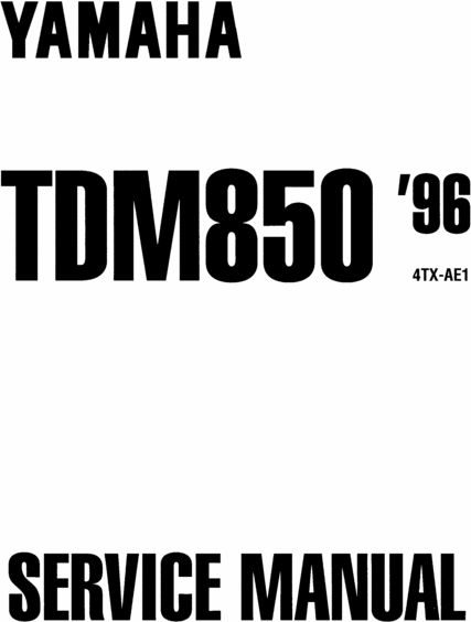 Product picture Yamaha TDM850 COMPLETE OFFICIAL FACTORY SERVICE / REPAIR / WORKSHOP MANUAL 