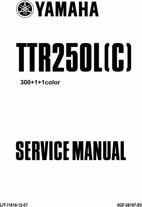 Product picture Yamaha TTR250L / TTR250LC COMPLETE OFFICIAL FACTORY SERVICE / REPAIR / WORKSHOP MANUAL 