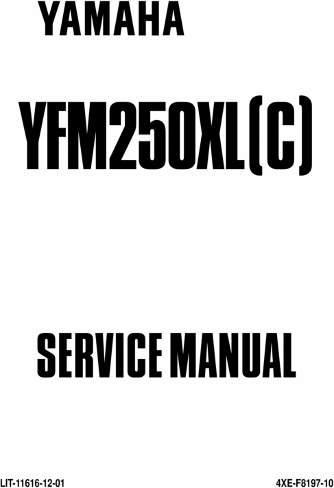 Product picture Yamaha Beartracker YFM250 XL 1998 - 2004 COMPLETE FACTORY SERVICE / REPAIR / WORKSHOP MANUAL 