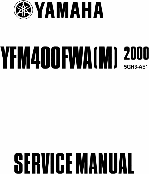 Product picture ATV Yamaha YFM400 Bigbear ( YFM400FWA(M) )  COMPLETE FACTORY SERVICE / REPAIR / WORKSHOP MANUAL  