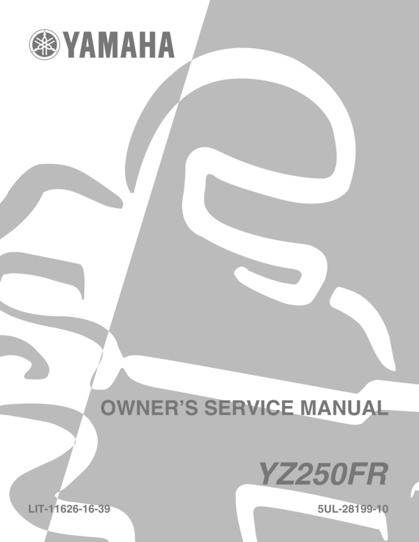 Product picture Yamaha YZ250FR COMPLETE OFFICIAL FACTORY SERVICE / REPAIR / WORKSHOP MANUAL 
