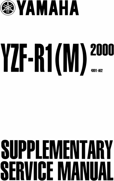 Product picture Yamaha YZF R1 M, YZFR1M, YZF-R1(M) OFFICIAL SUPPLEMENTARY FACTORY SERVICE / REPAIR / WORKSHOP MANUAL 