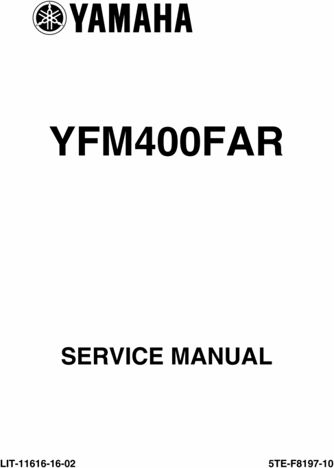 Product picture 2002 2003 Yamaha YFM400FAR COMPLETE FACTORY SERVICE / REPAIR / WORKSHOP MANUAL 